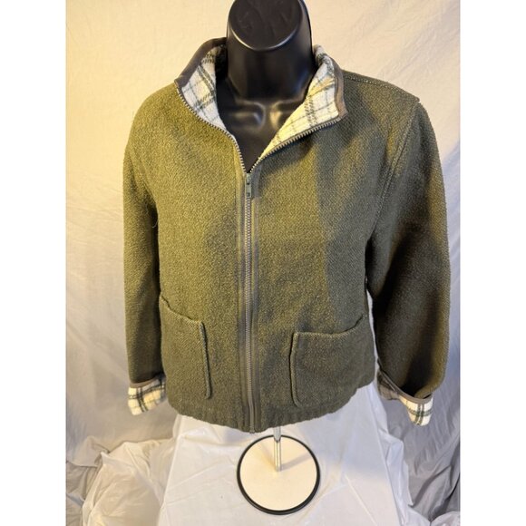 Norton Petites Zip Up Jacket Cardigan Womens PM Medium M Brown Cozy Warm - Picture 1 of 3